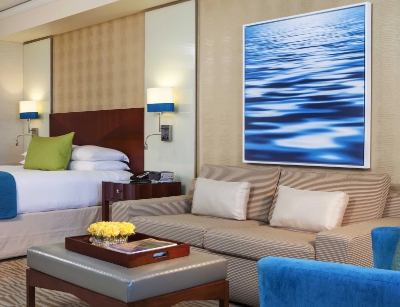 a room with a bed and a couch