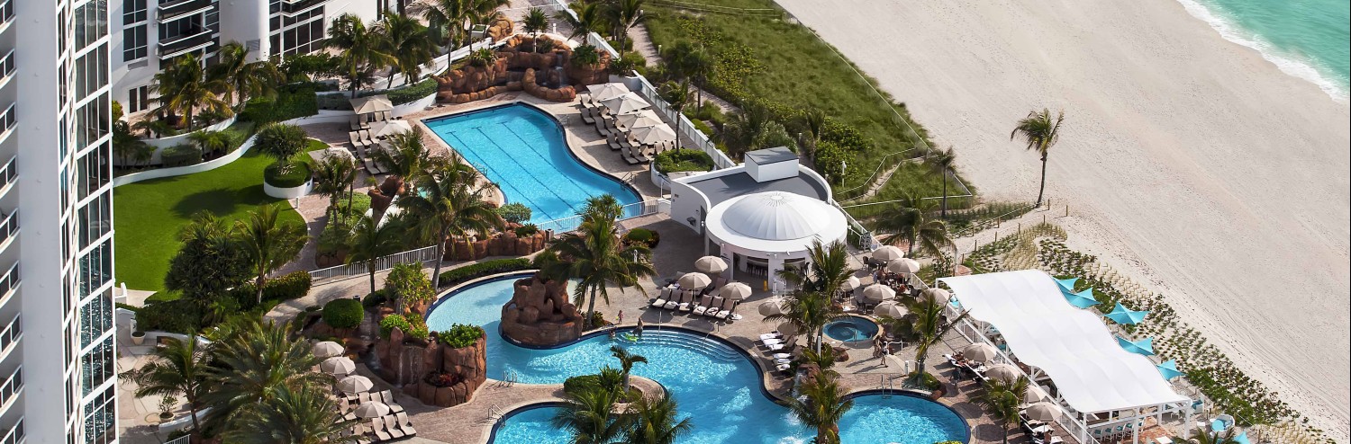 a swimming pool and a beach