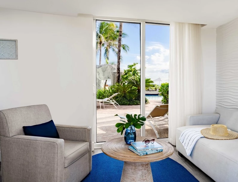 a living room with a couch and a coffee table