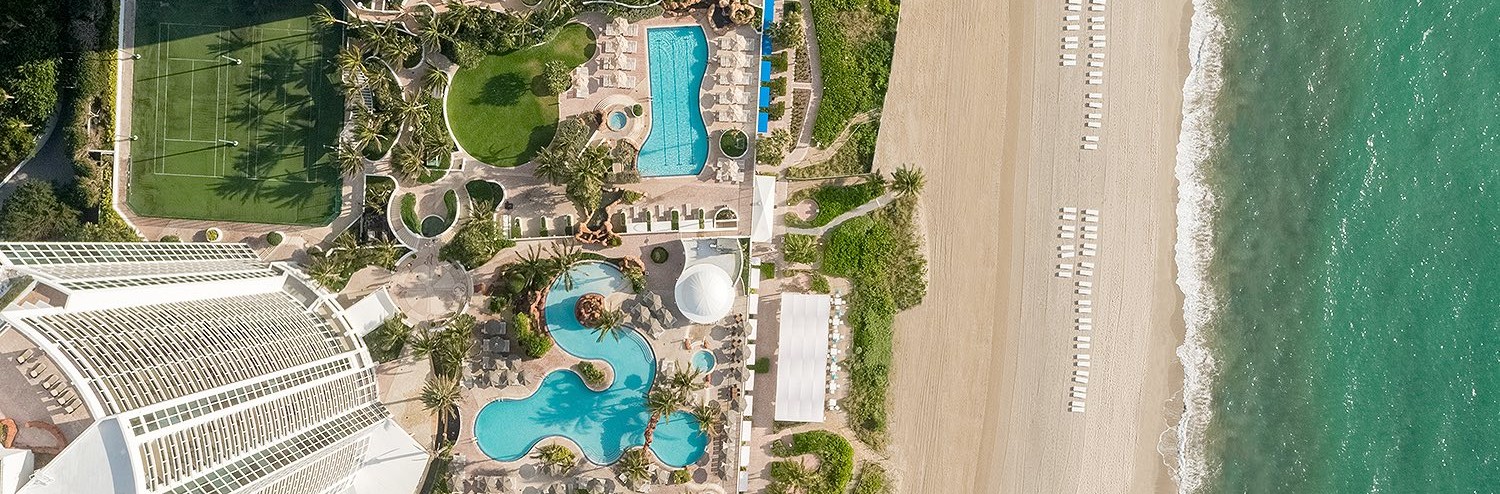 aerial view of the Trump international beach resort