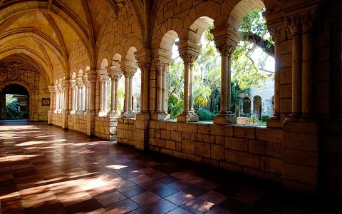 Spanish monastery walk way