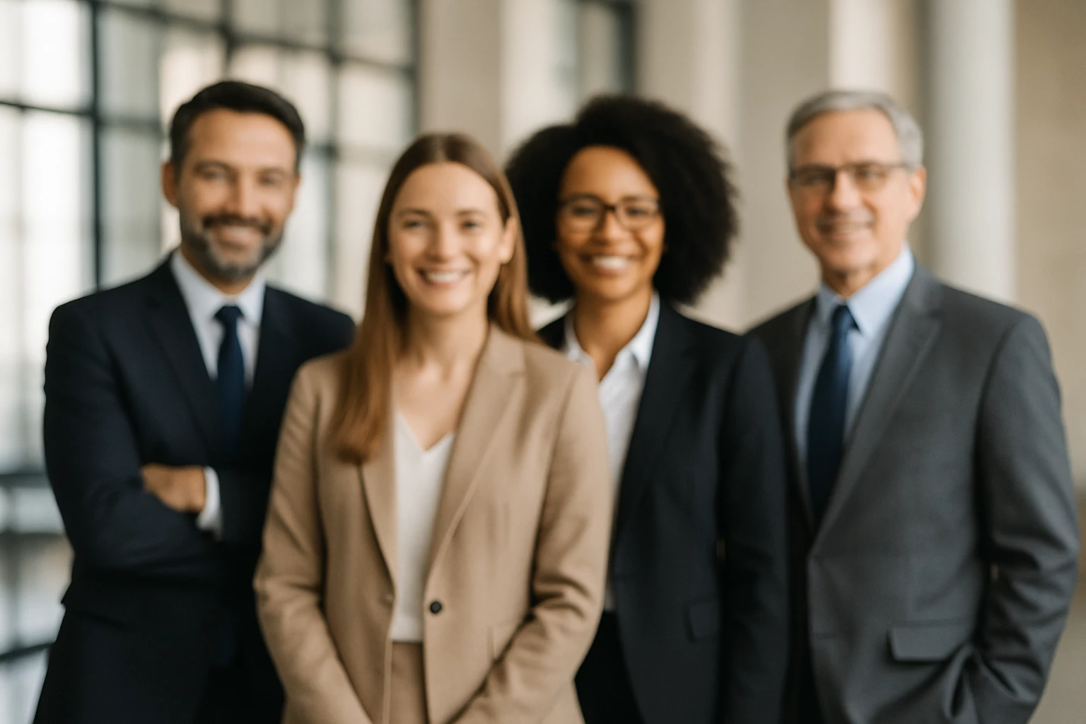 a group of people standing together