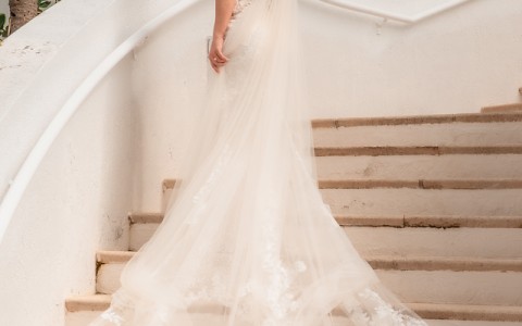 a woman in a wedding dress