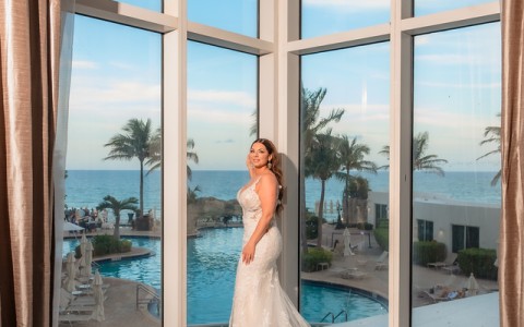 a woman in a wedding dress