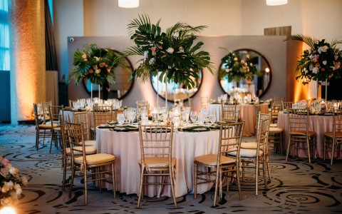 a table set for a wedding reception
