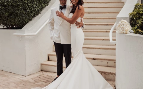 a man and woman posing for a picture