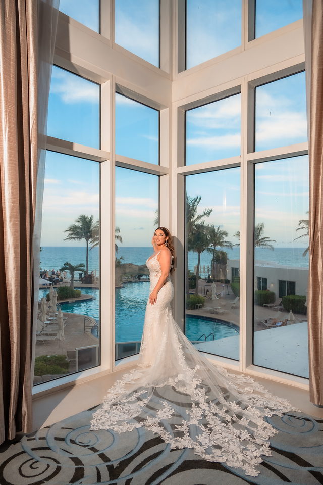 a woman in a wedding dress