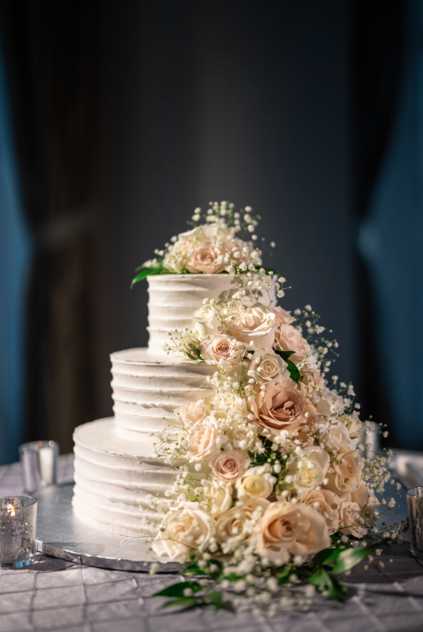 a cake with flowers on it