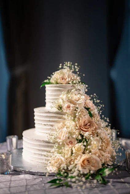 a cake with flowers on it