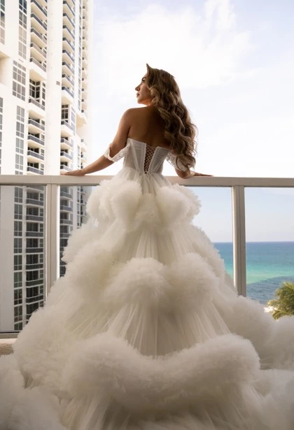 a woman in a white dress