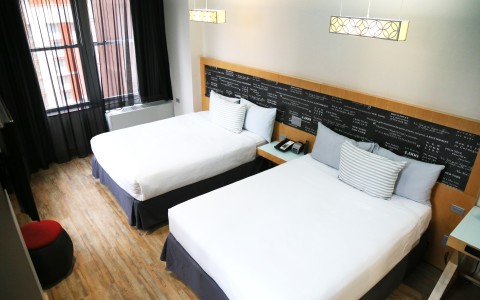 two beds in a room