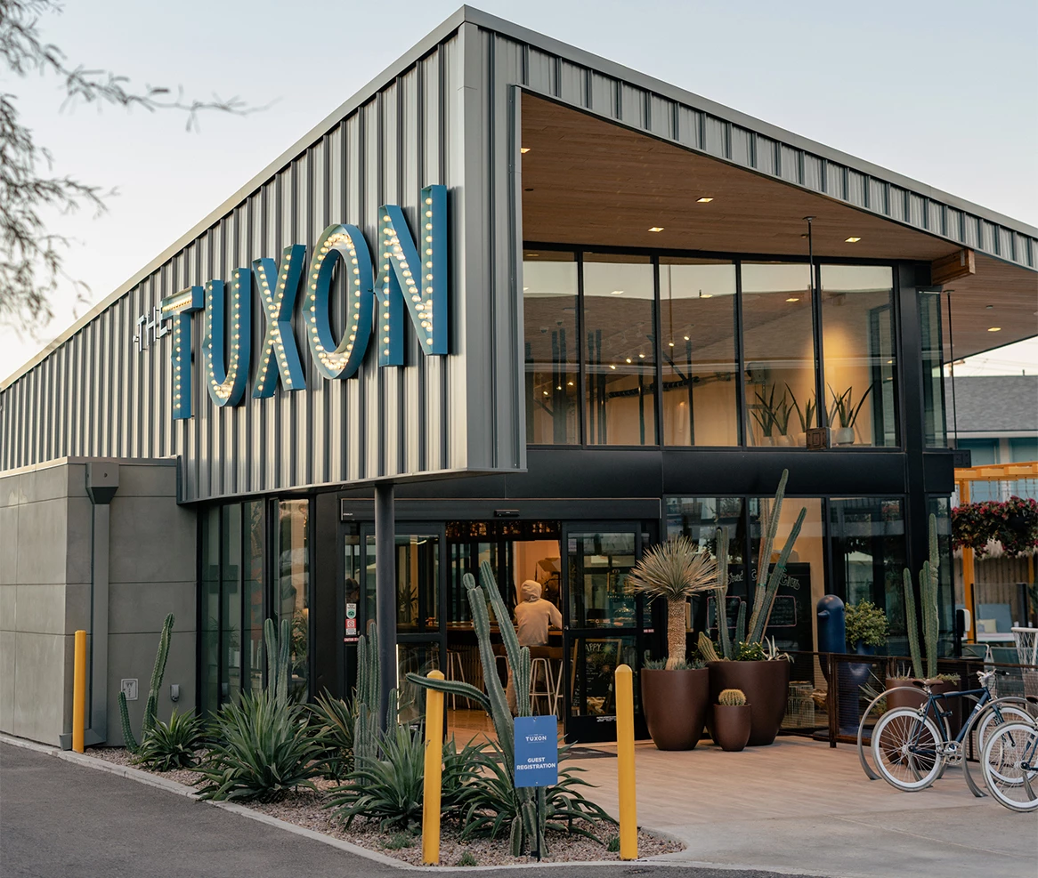 a building with a bike in front of it