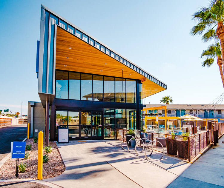 a building with a glass front