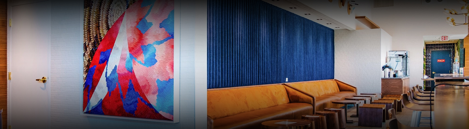 a long couch in a room