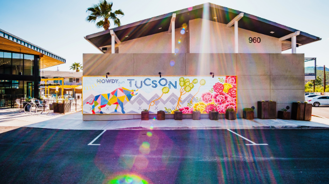 a building with a mural on the side