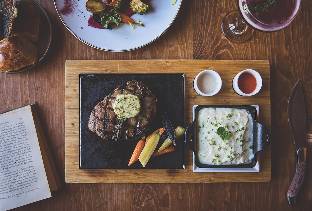 a plate of food on a table