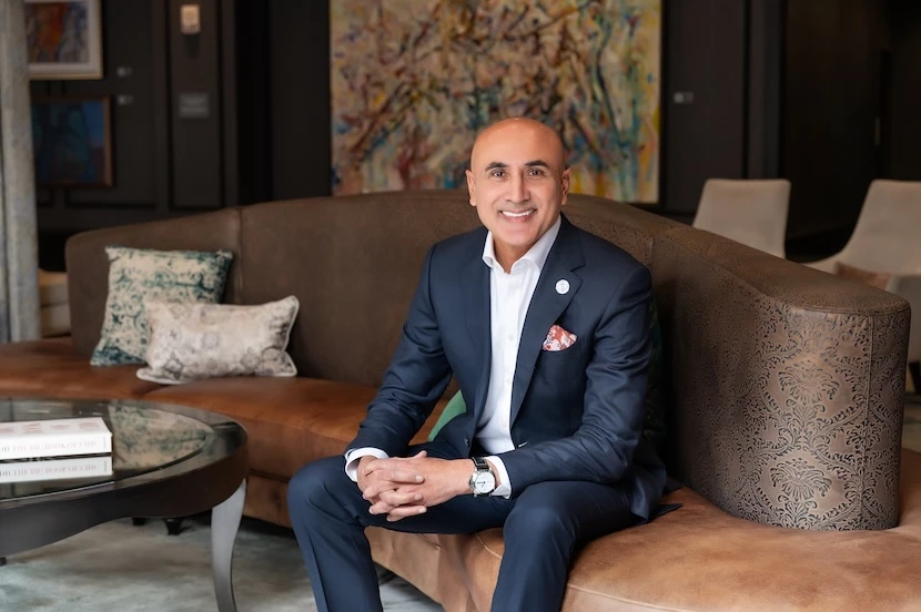 a man sitting on a couch