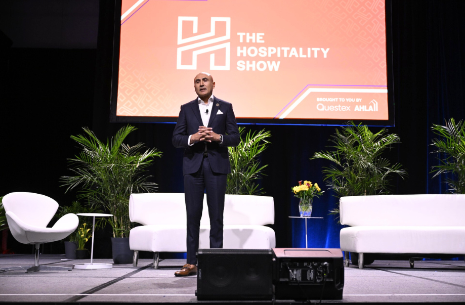 a man standing on a stage