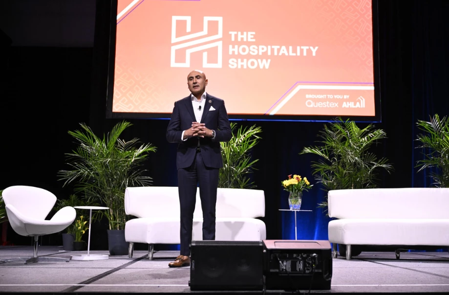 a man standing on a stage