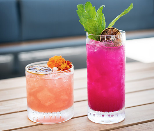 orange and pink vistal cocktails