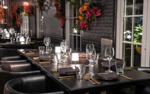 a table set for a dinner party