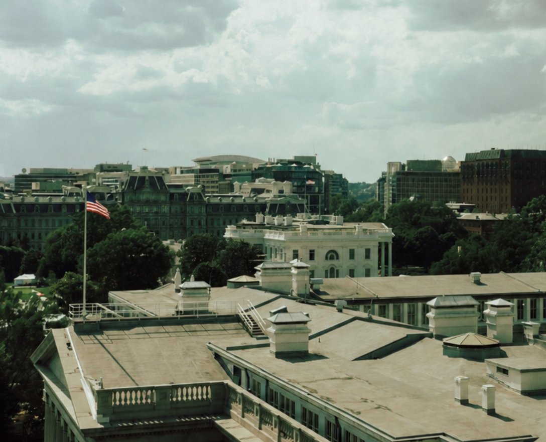 view of The White House from nearby rooftop