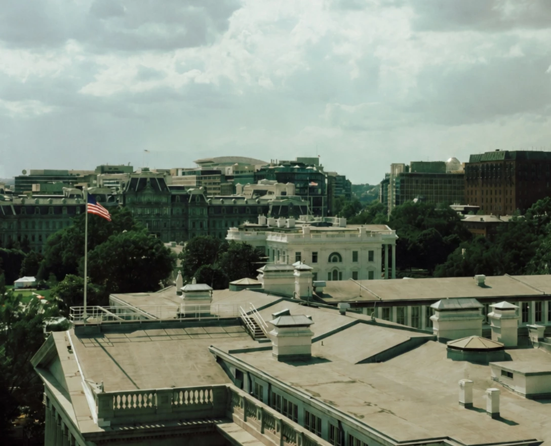 view of The White House from nearby rooftop