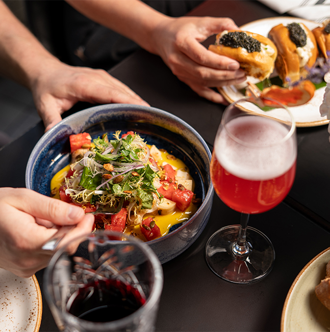 a plate of food on a table