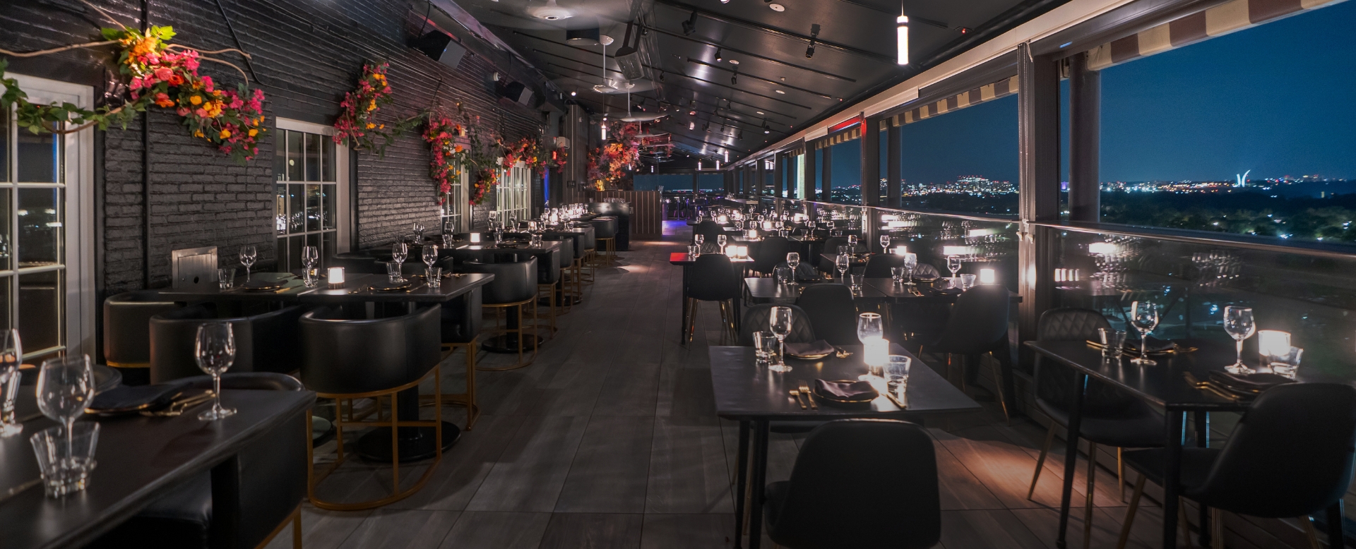 a restaurant with tables and chairs