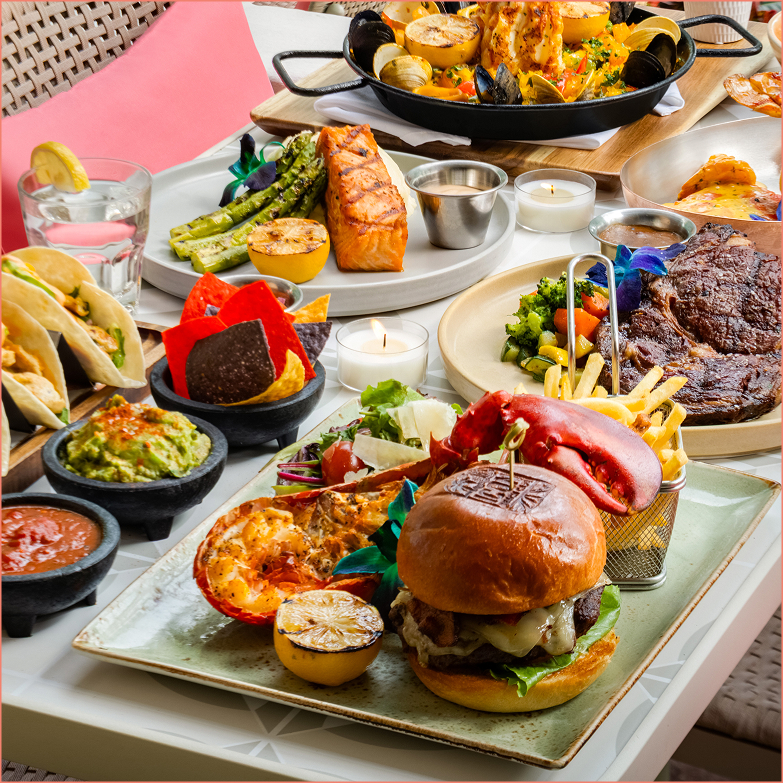 a table full of food