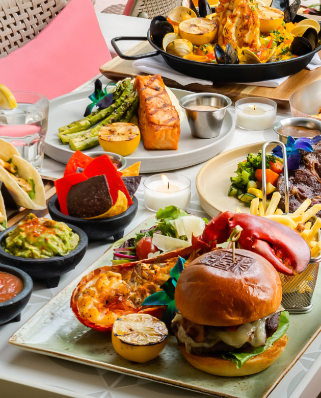 a table full of food
