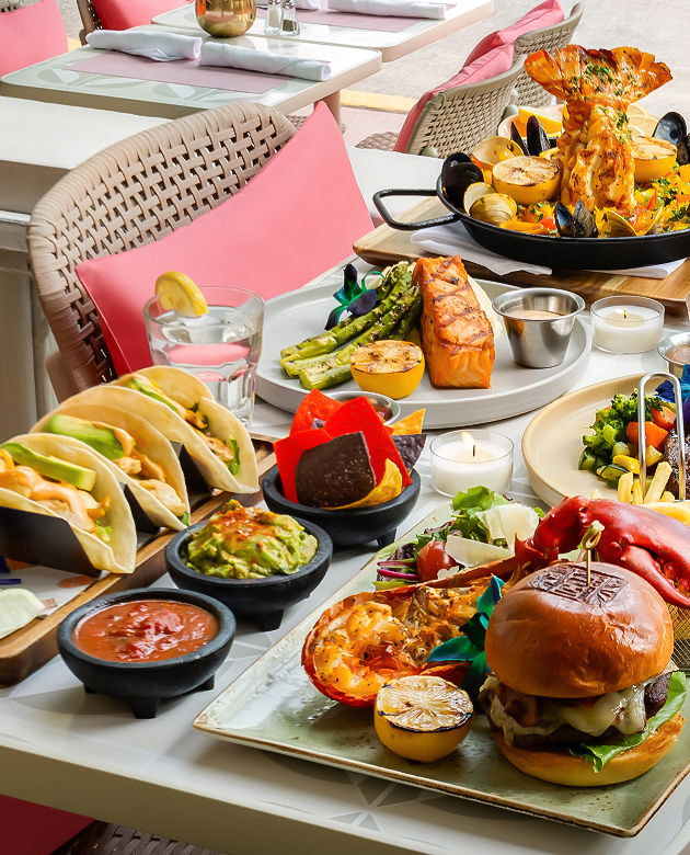 a table with food on it
