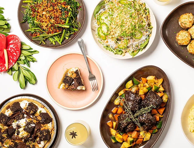 view from up top from different dishes