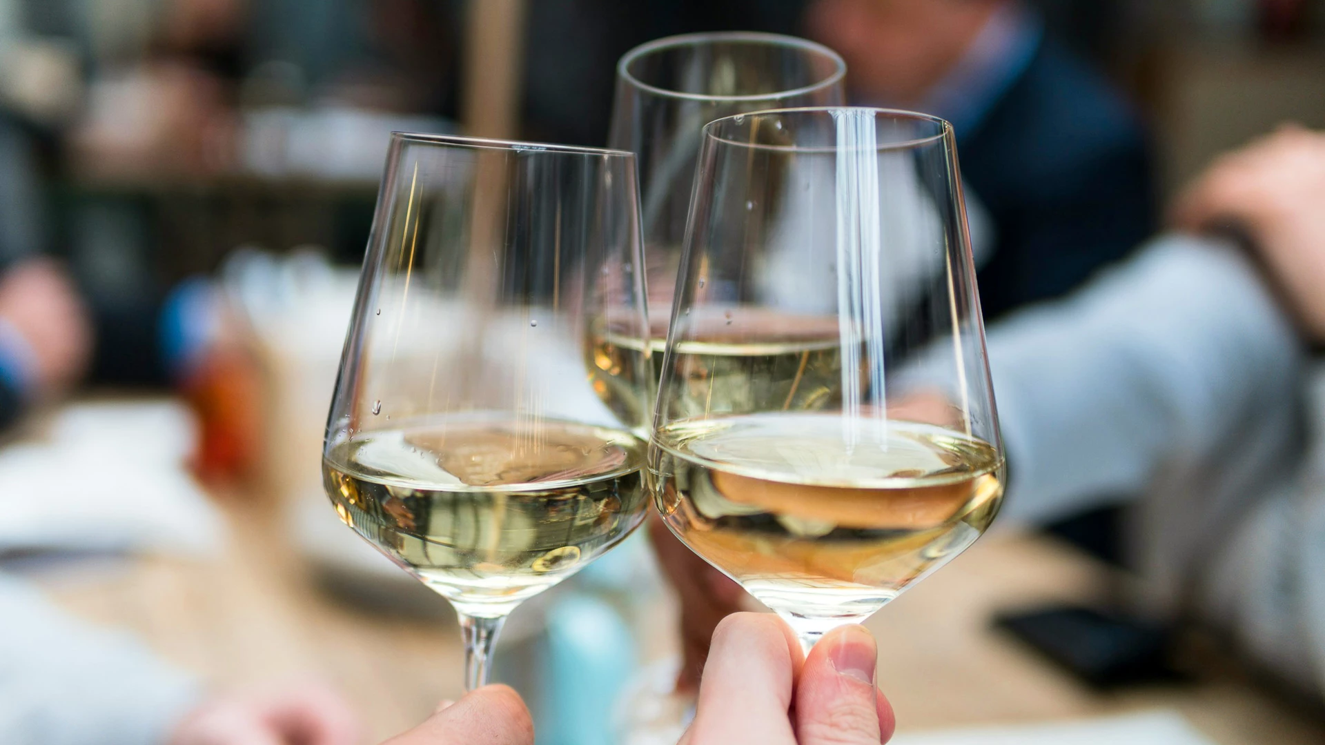 a group of people holding wine glasses