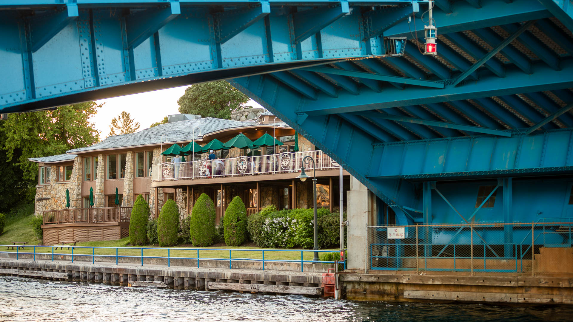 a building under a bridge