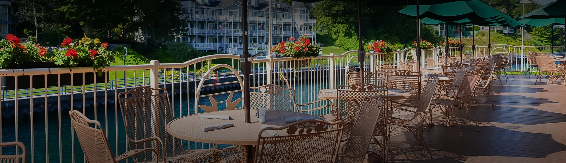 a table and chairs on a patio