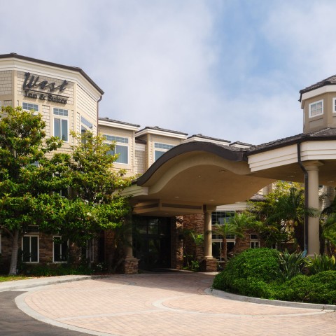 a building with a curved roof