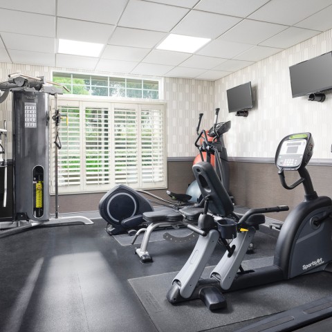 a room with exercise equipment