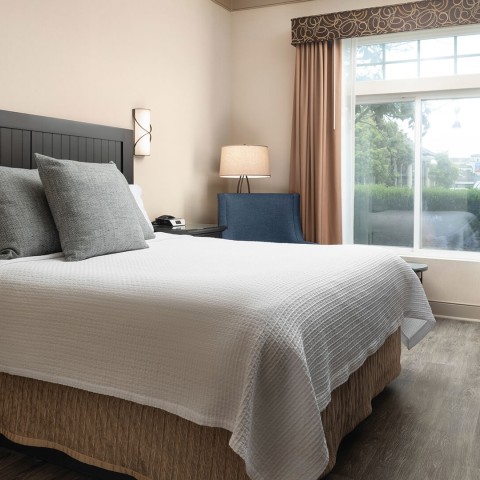 a bed in a room