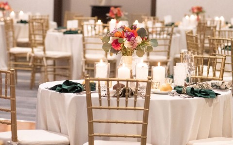 a table set for a wedding