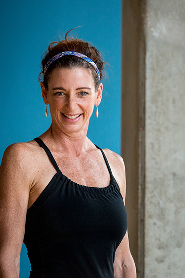 a woman smiling at camera