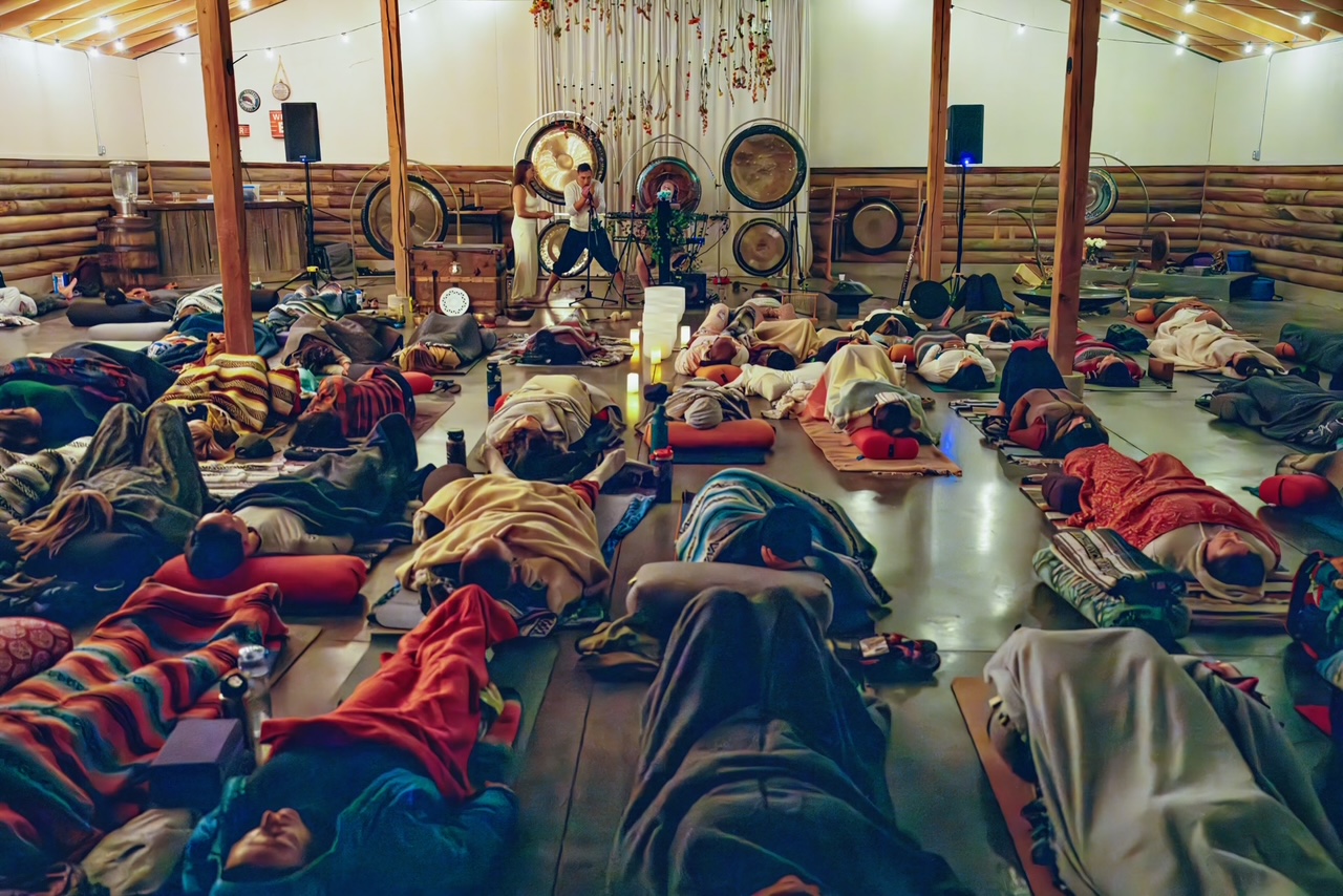 a group of people lying on the floor