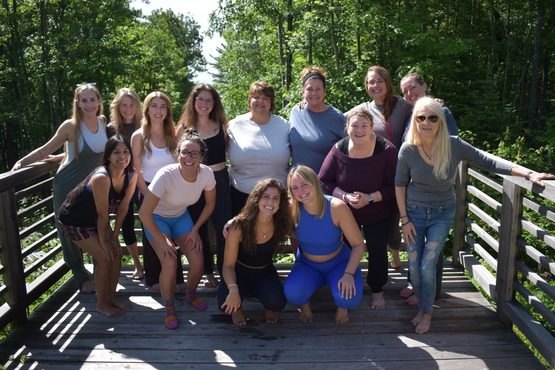 a group of women posing for a photo