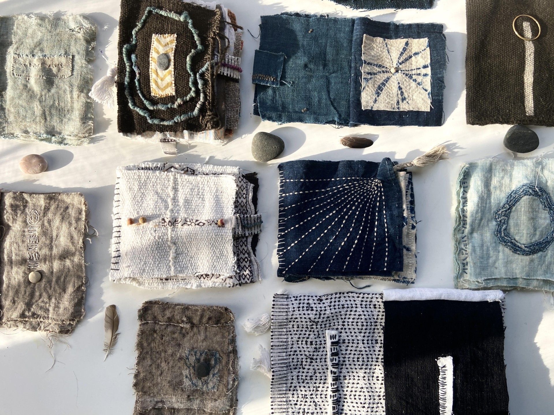 a group of pieces of fabric