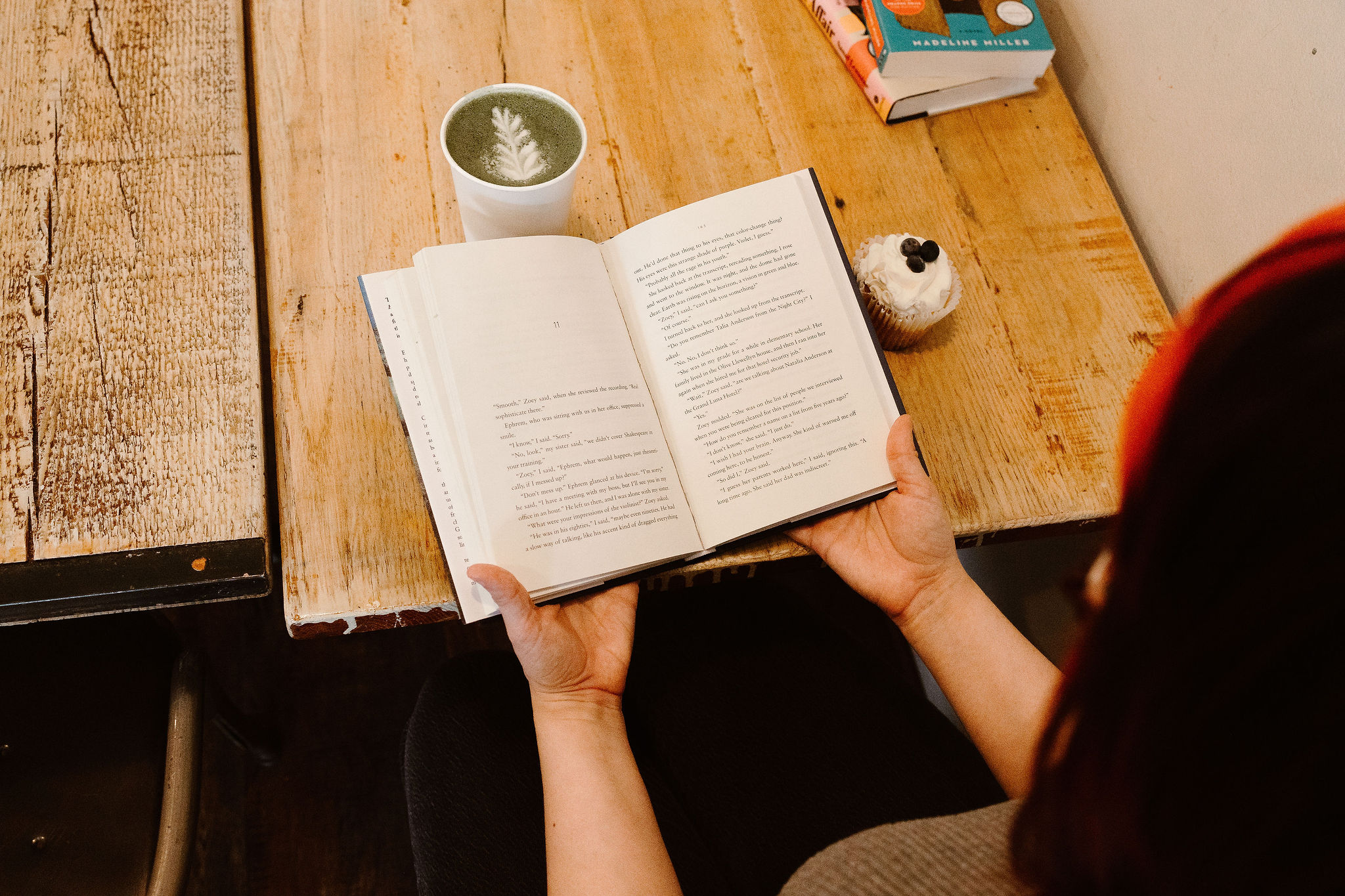 a person holding a book