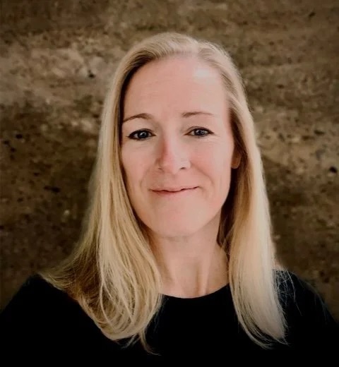 a woman with blonde hair