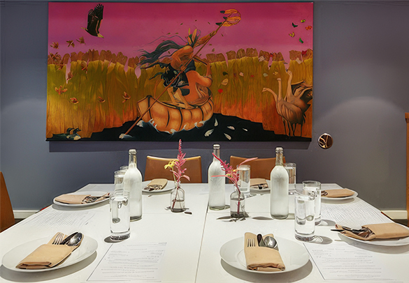 a table set for a dinner