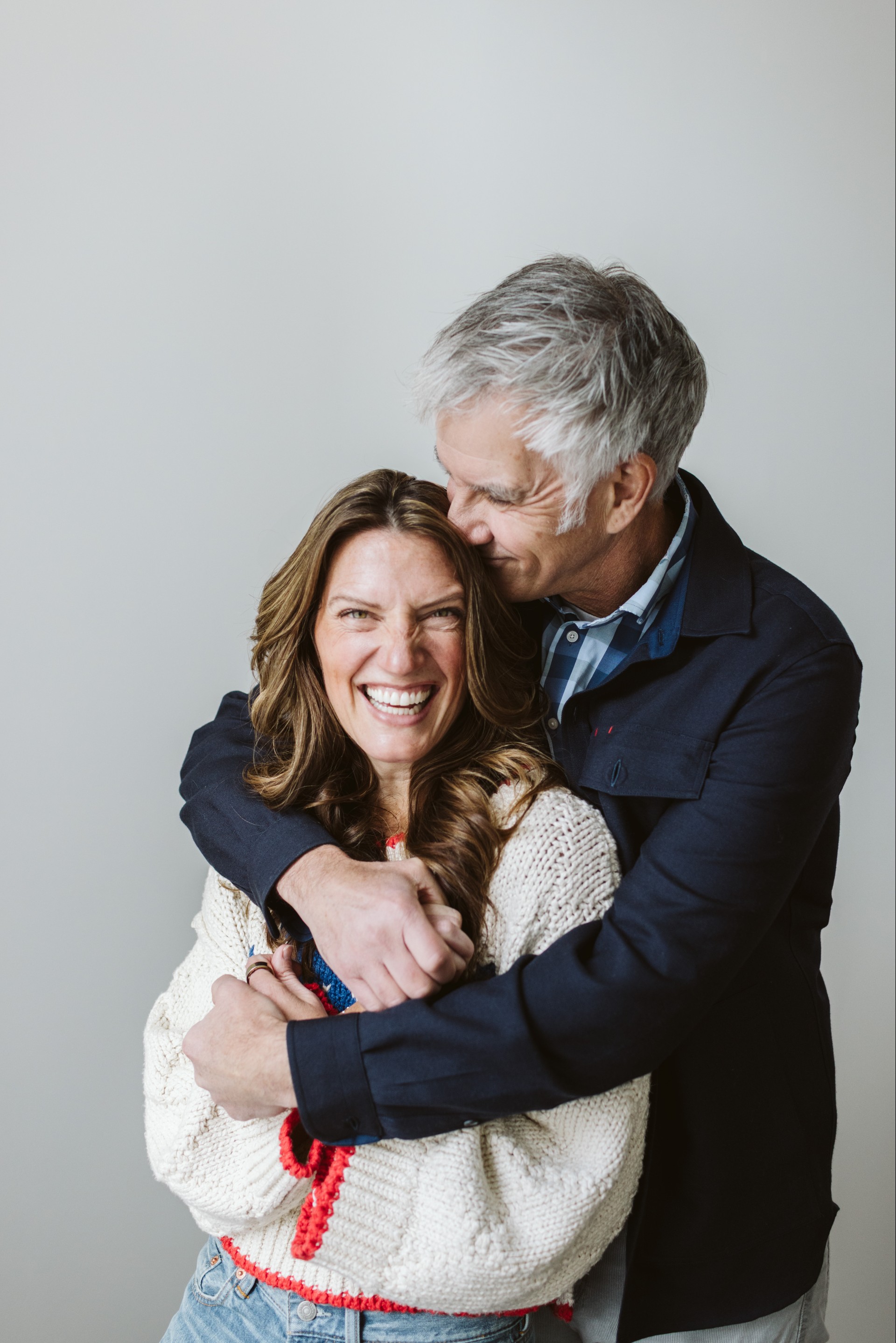 a man and woman hugging