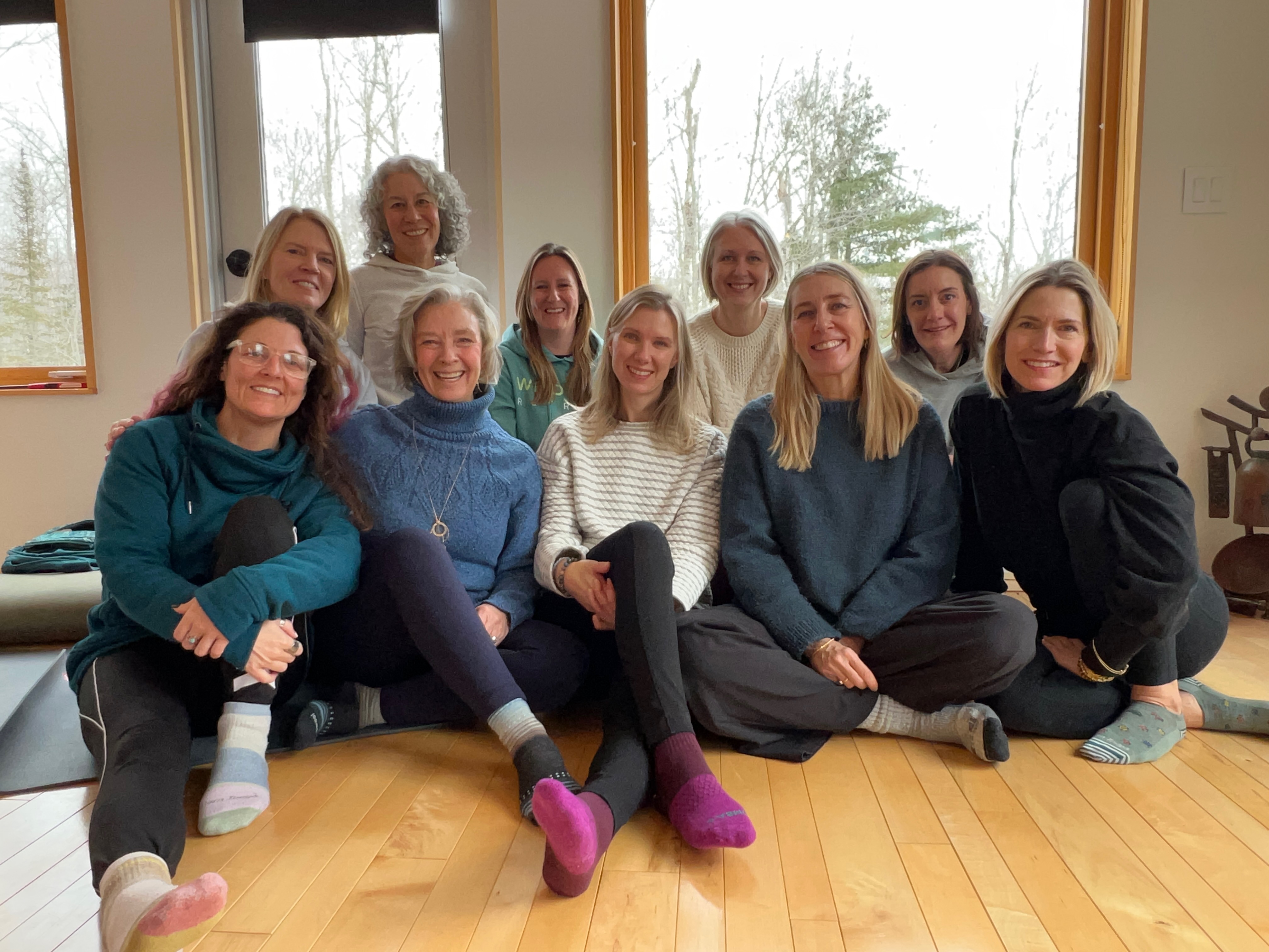 a group of women posing for a photo