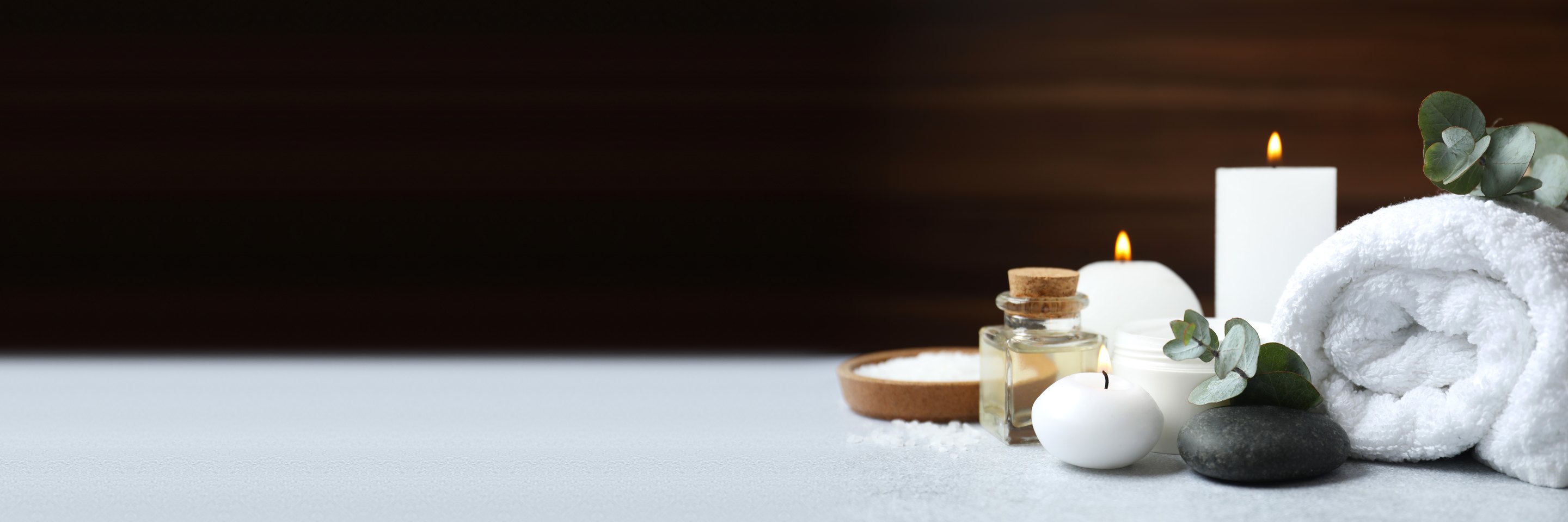 a salt and a bottle of oil